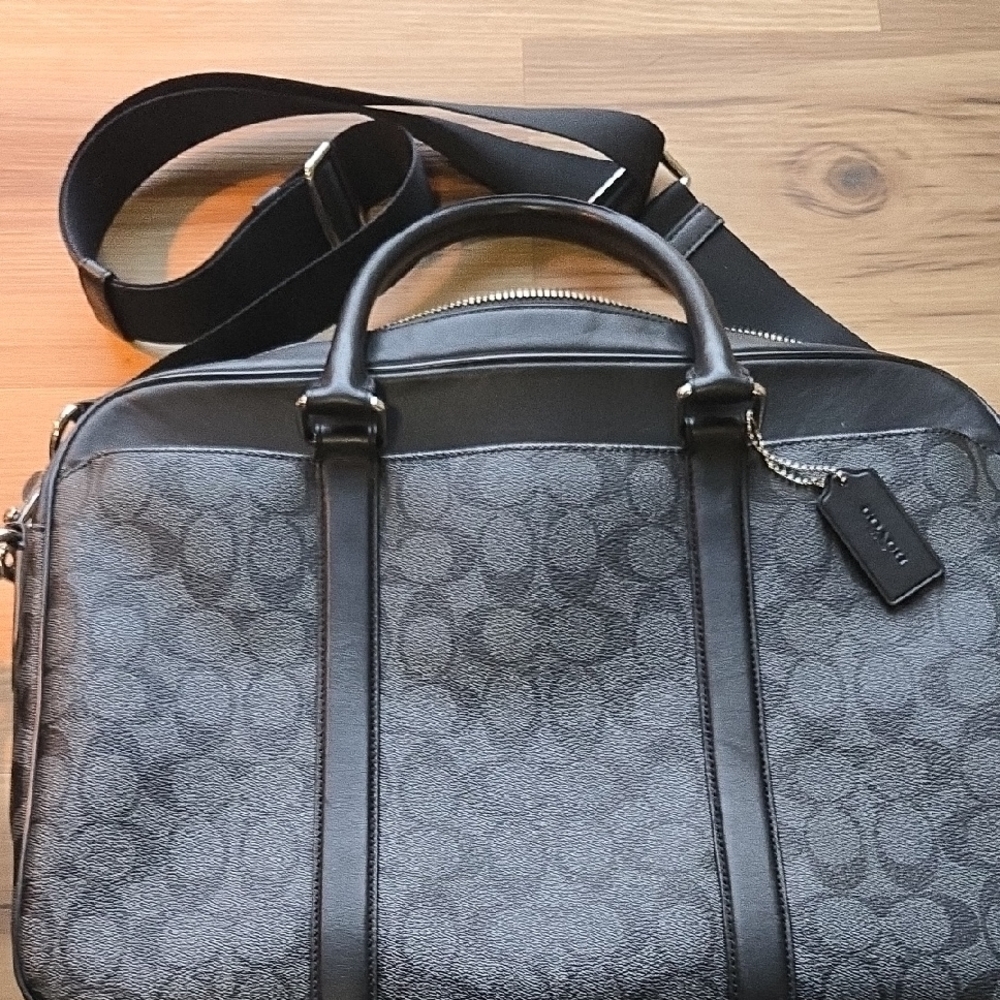 Coach Black and Gray Men's Briefcase
